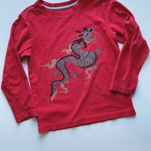 Tea Collection Boys Long Sleeve Dragon Shirt Size 6